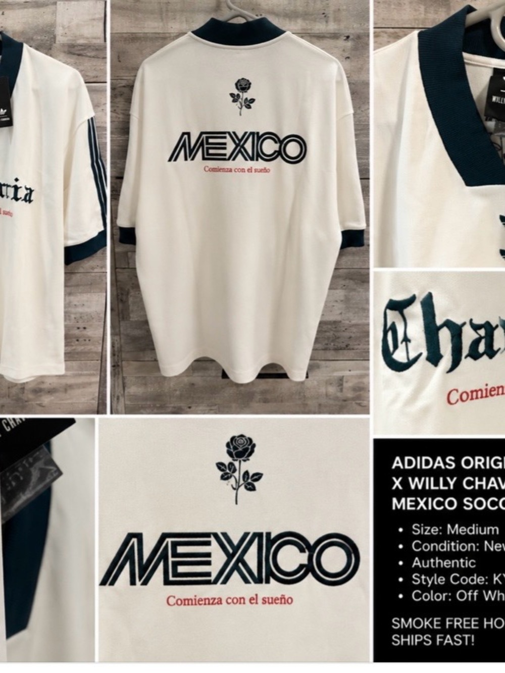Willy Chavarria Off White & Dark Green WC Soccer Tee